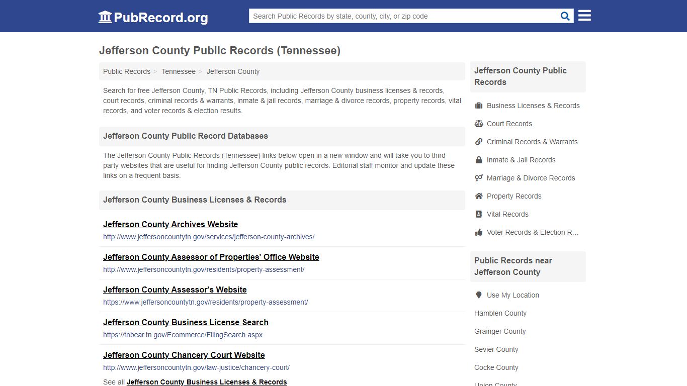 Free Jefferson County Public Records (Tennessee Public Records)